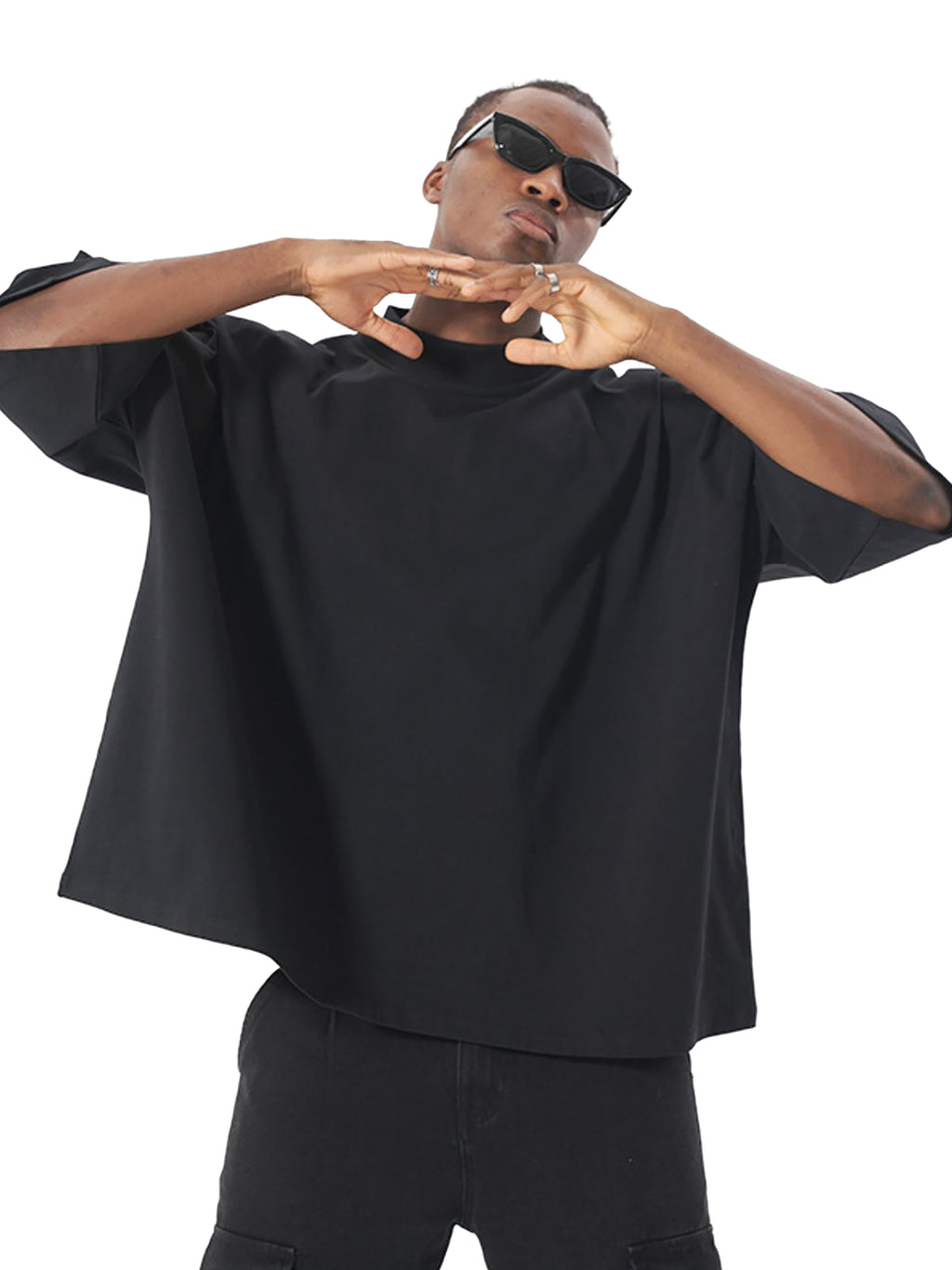 Gray Boxy Over-Sized Seamless Sleeve Tee